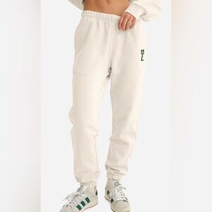 NWT MATE THE LABEL ORGANIC FLEECE GRAPHIC RELAXED POCKET SWEATPANTS